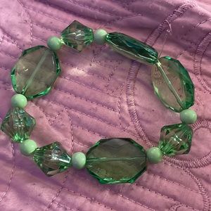 Handmade Green Beaded Jewel Bracelet